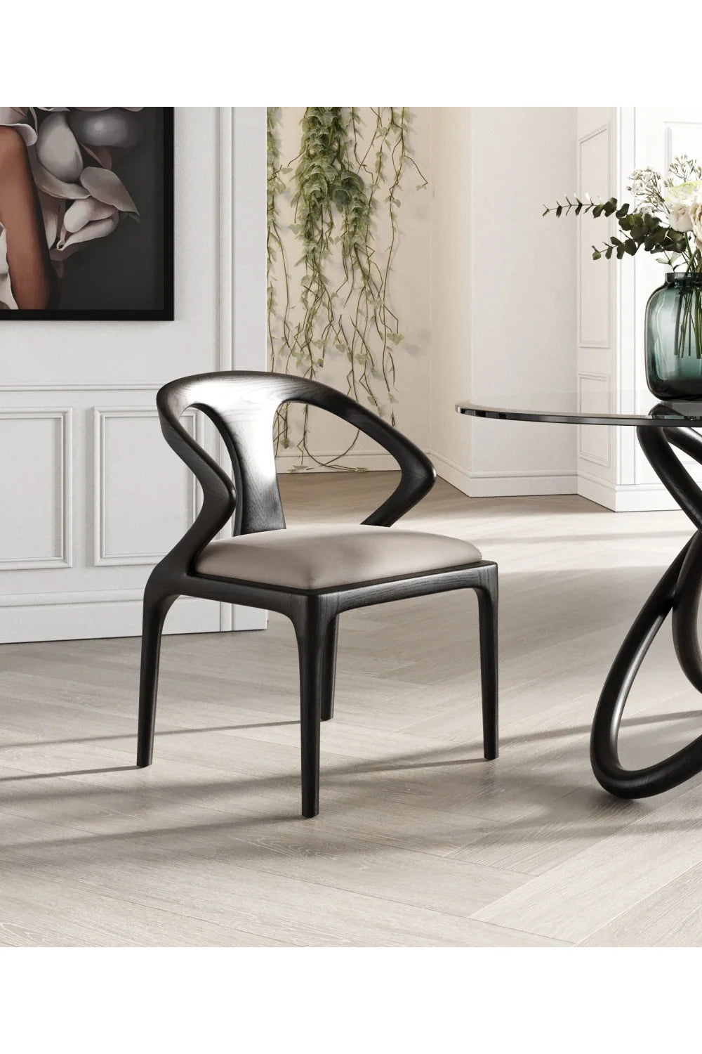 Luxury Upholstered Modern Dining Armchair European Style for Villa