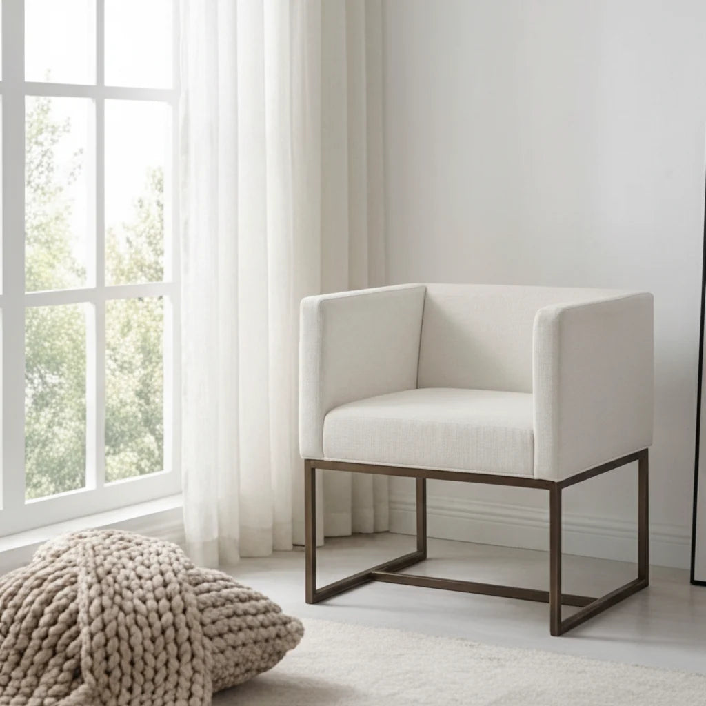 Luxury Upholstered Modern Dining Armchair European Style for Villa