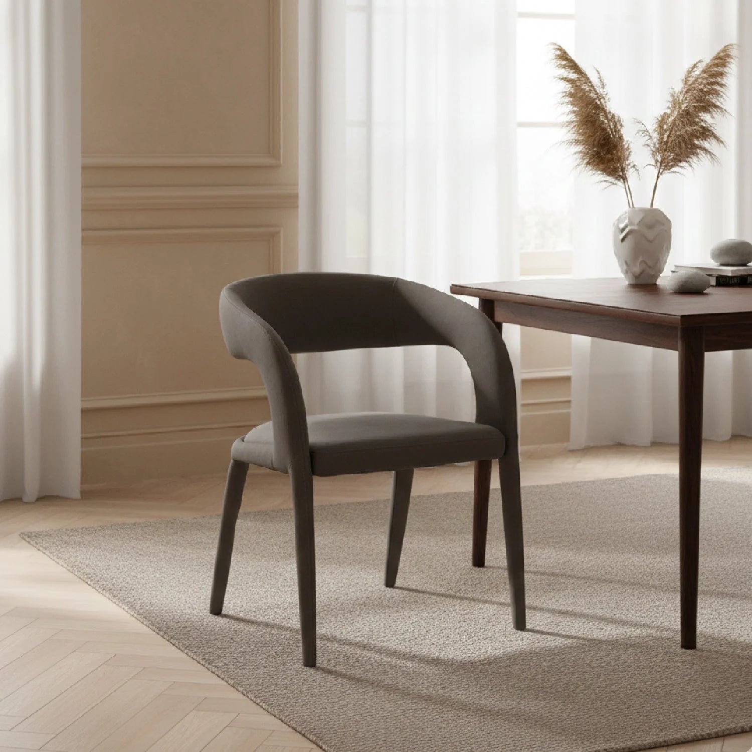 Luxury Upholstered Modern Dining Chair European Style for Villa