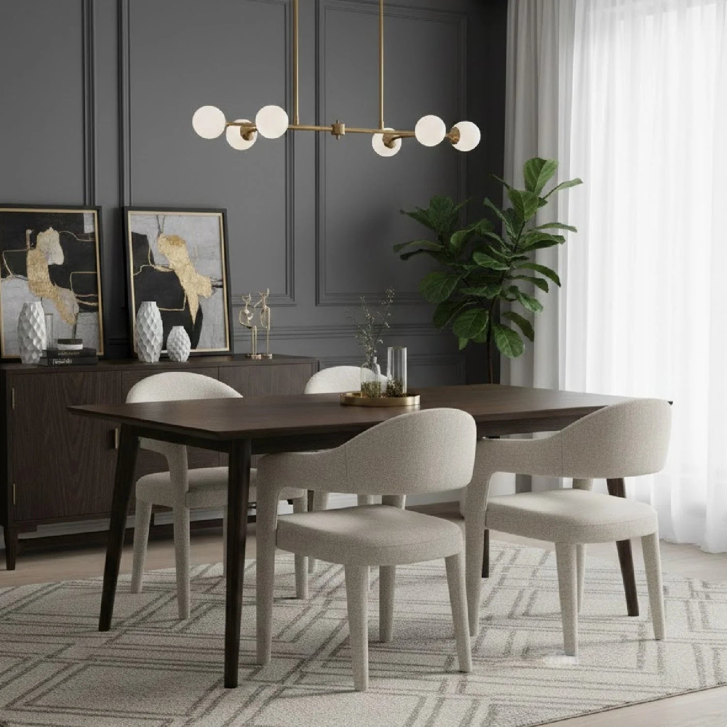 Luxury Upholstered Modern Dining Chair European Style for Villa