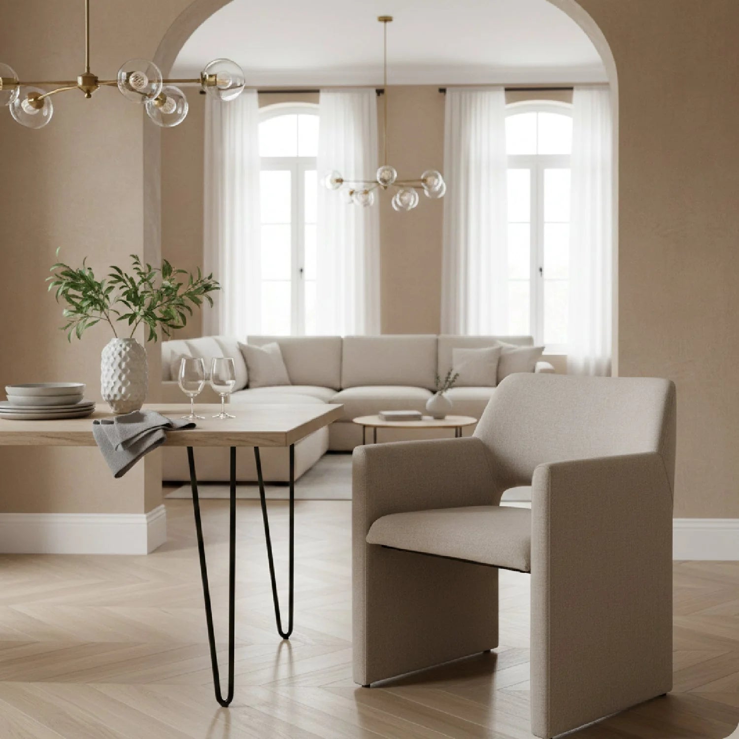 Luxury Upholstered Modern Dining Chair European Style for Villa
