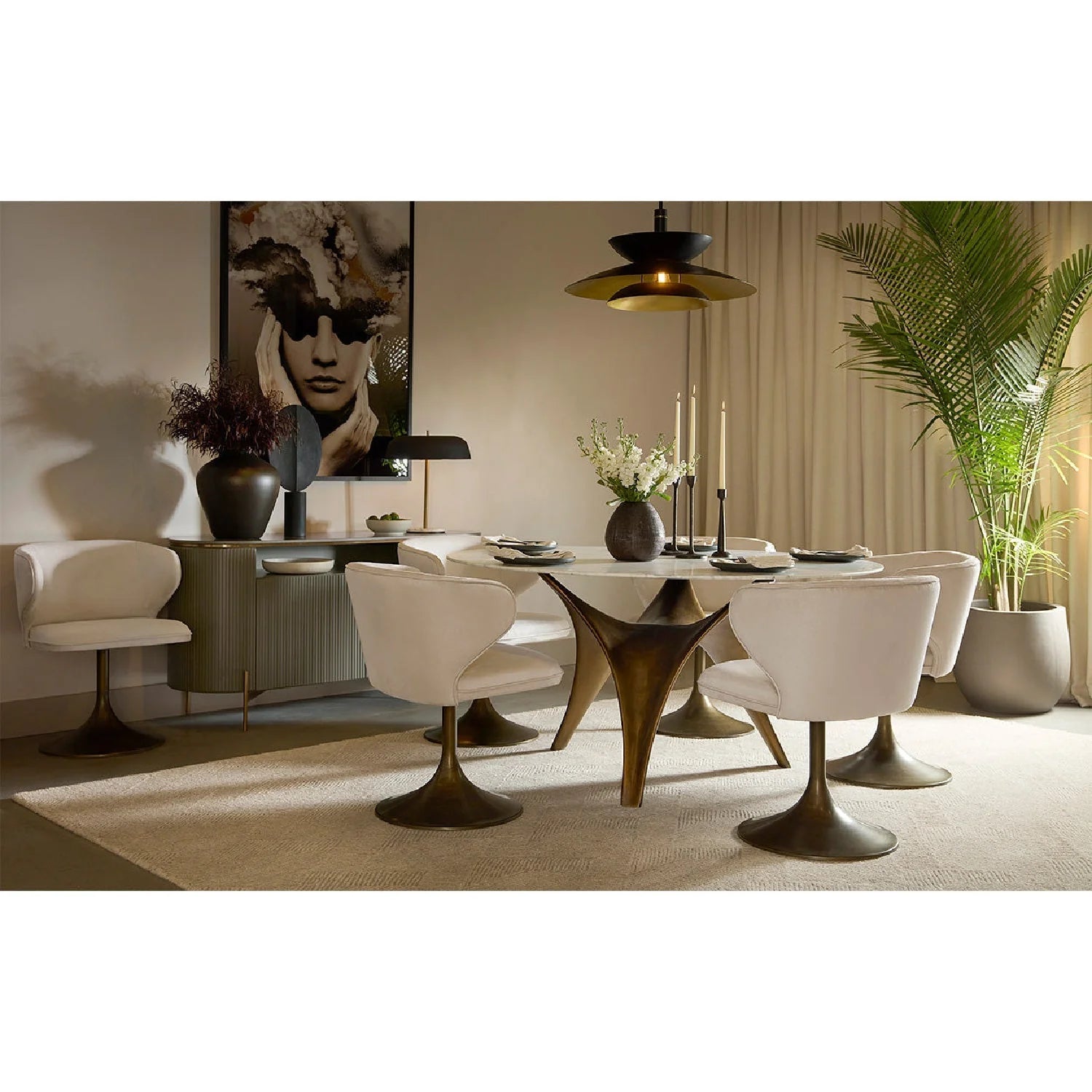 Luxury Upholstered Modern Dining Chair European Style for Villa