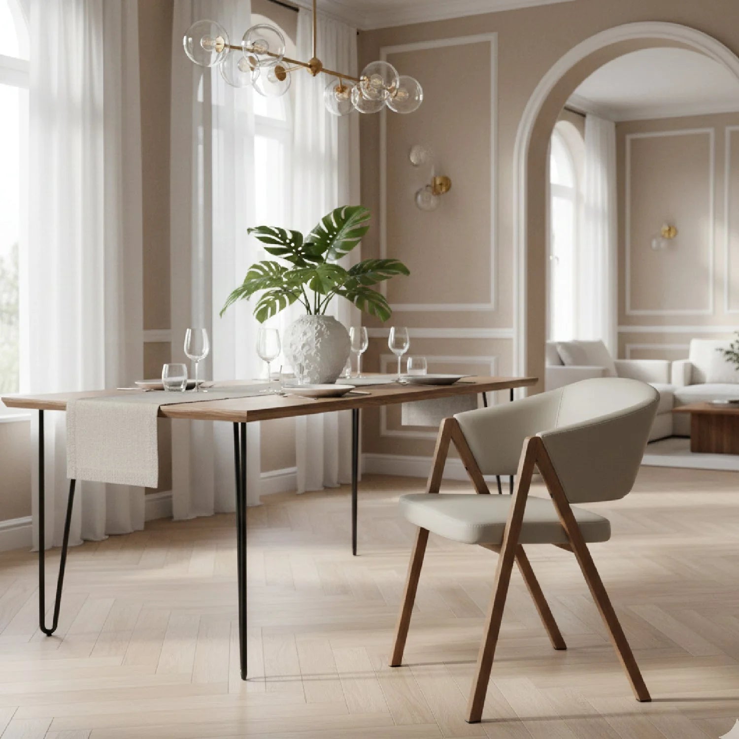 Luxury Upholstered Modern Dining Chair European Style for Villa