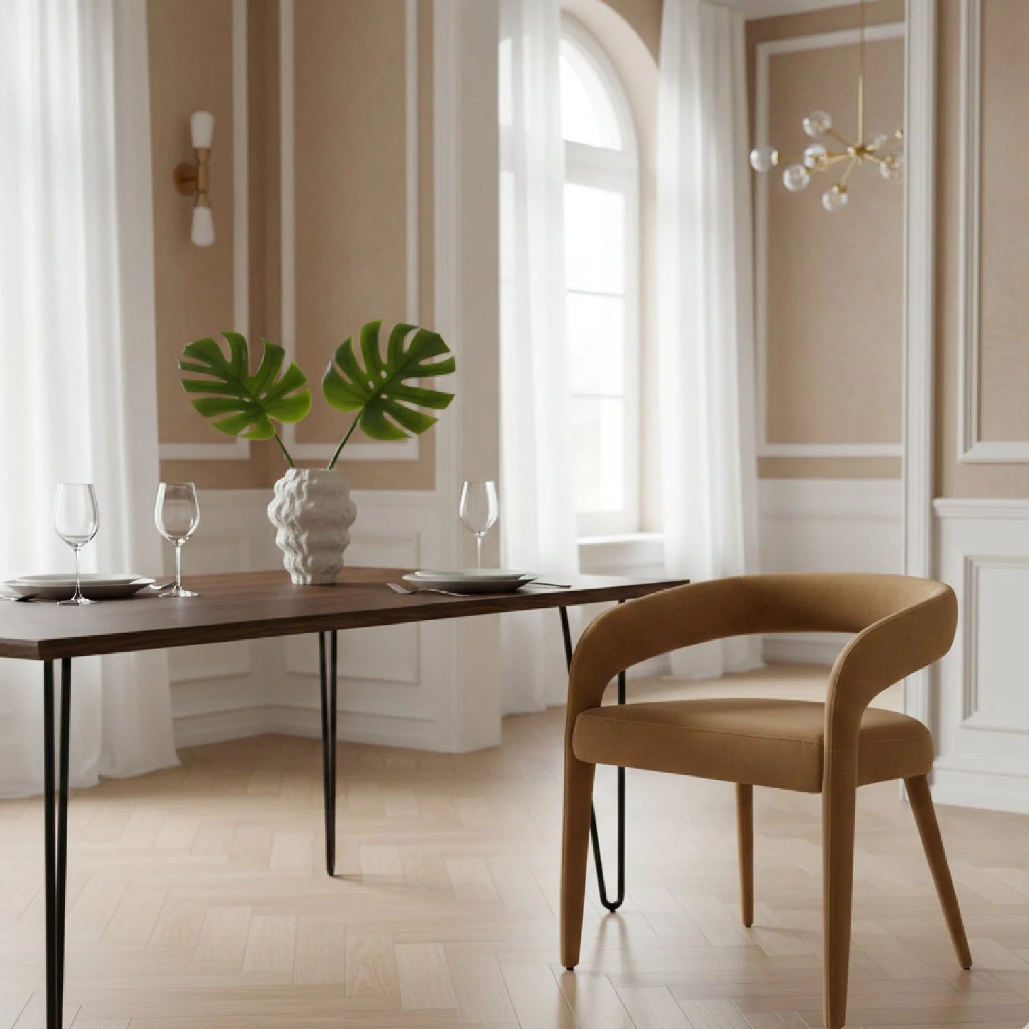 Luxury Upholstered Modern Dining Chair European Style for Villa