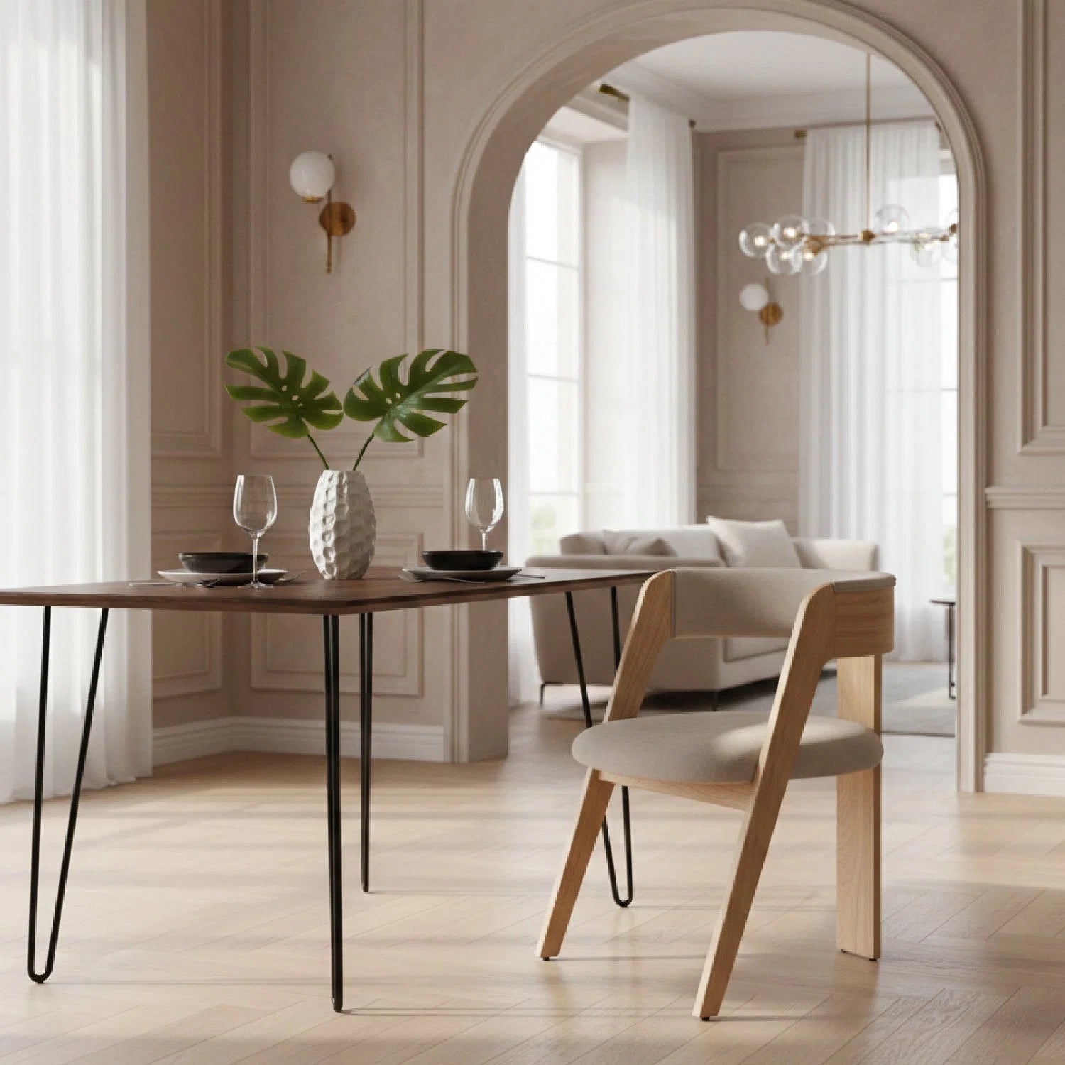 Luxury Upholstered Modern Dining Chair European Style for Villa