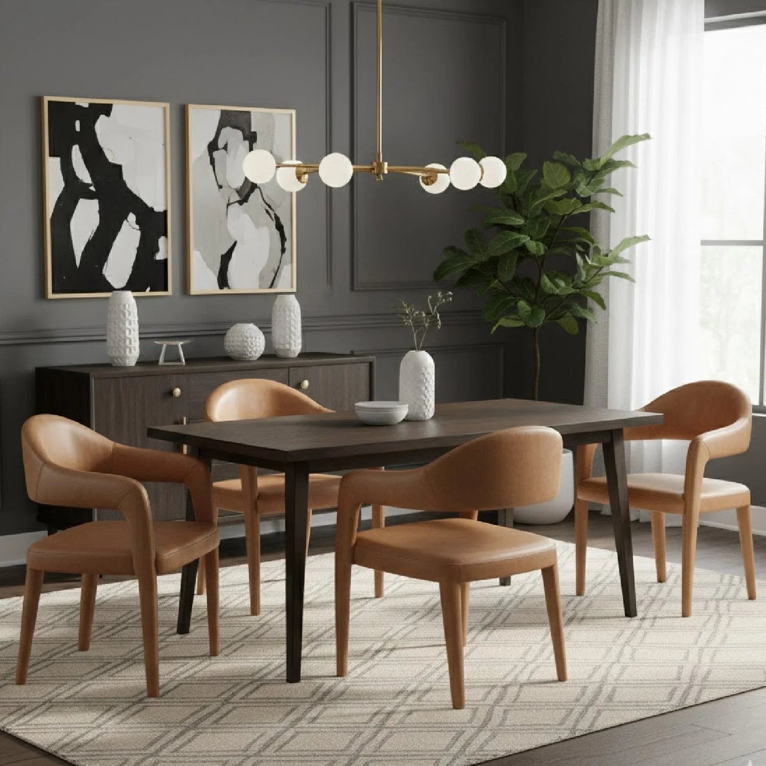 Luxury Upholstered Modern Dining Chair European Style for Villa