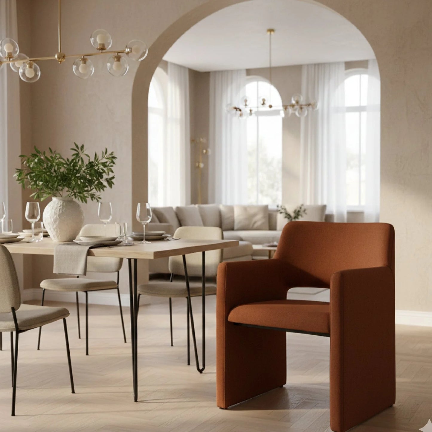 Luxury Upholstered Modern Dining Chair European Style for Villa