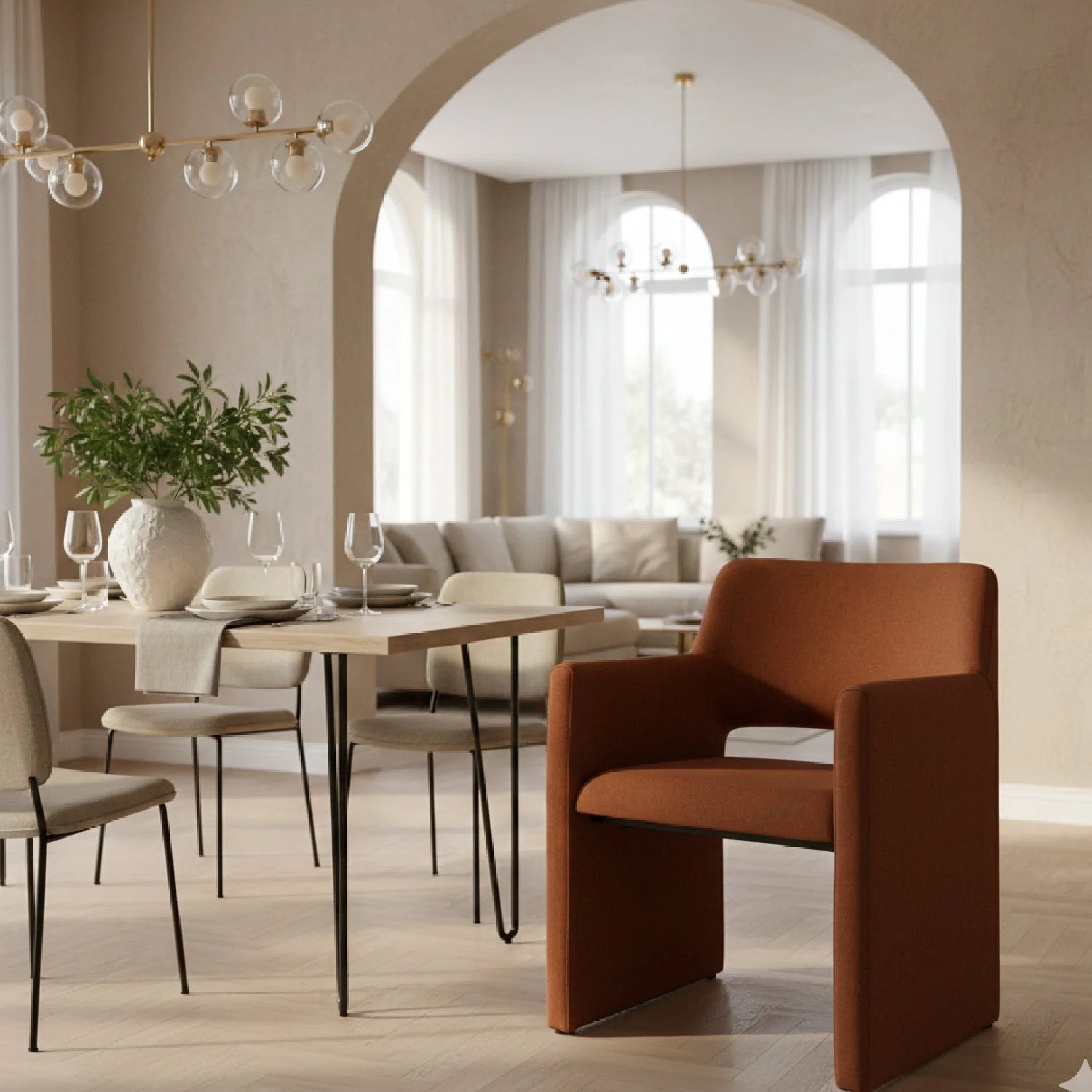Luxury Upholstered Modern Dining Chair European Style for Villa