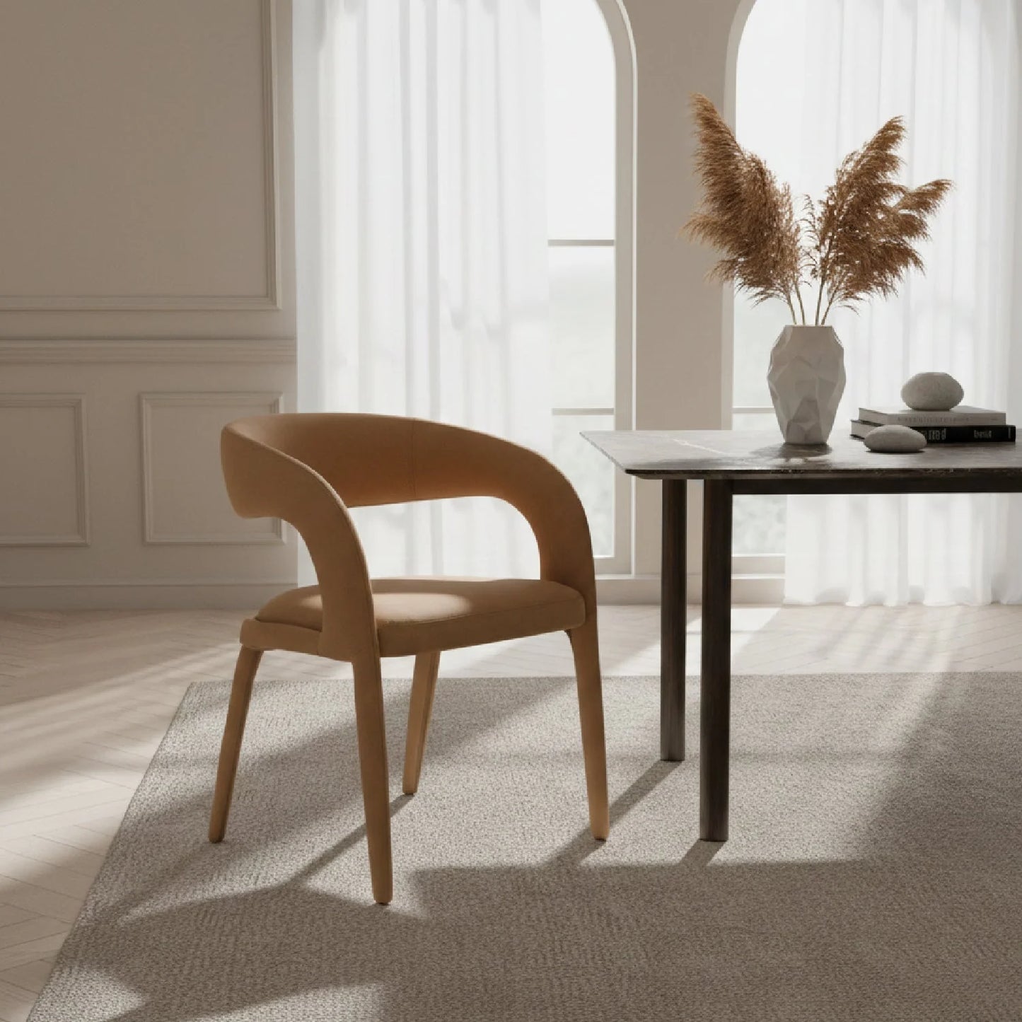 Luxury Upholstered Modern Dining Chair European Style for Villa