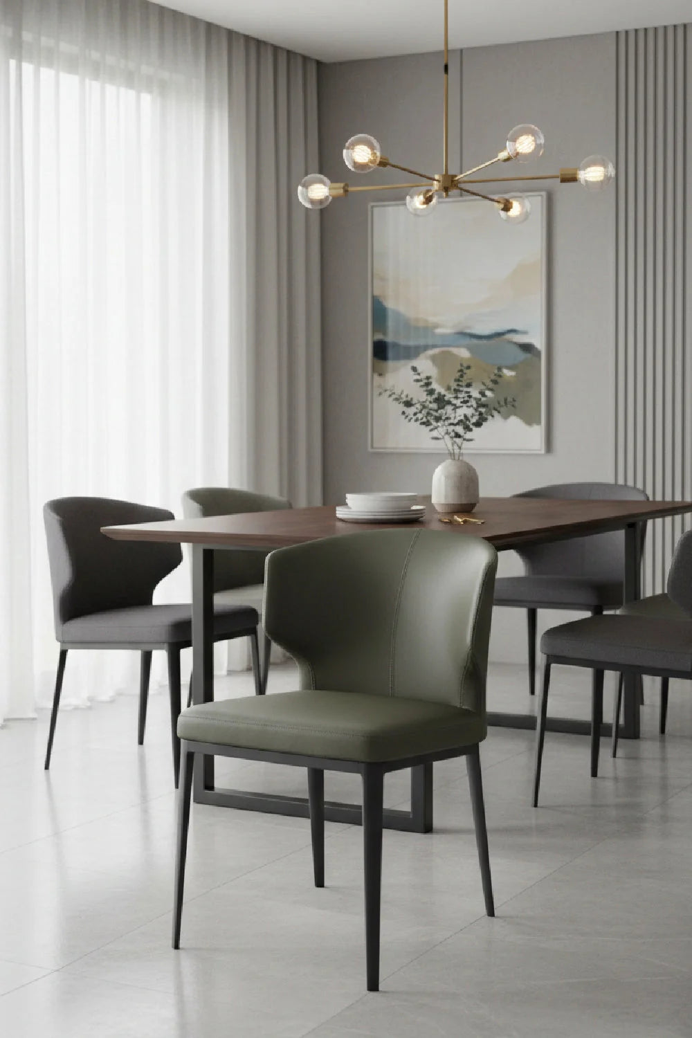 Luxury Upholstered Modern Dining Chair European Style for Villa