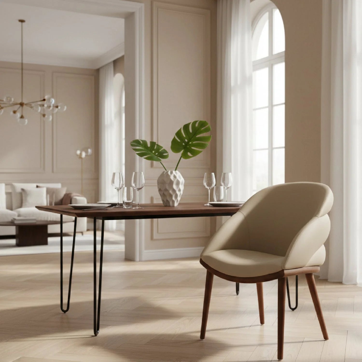 Luxury Upholstered Modern Dining Chair European Style for Villa
