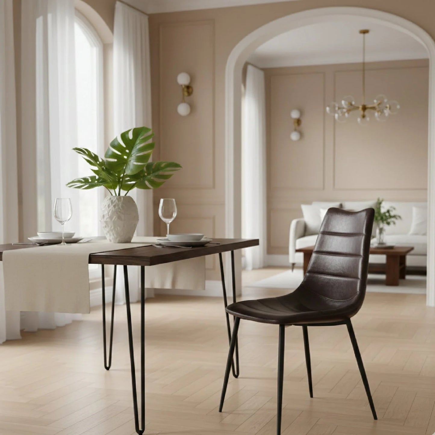 Luxury Upholstered Modern Dining Chair European Style for Villa