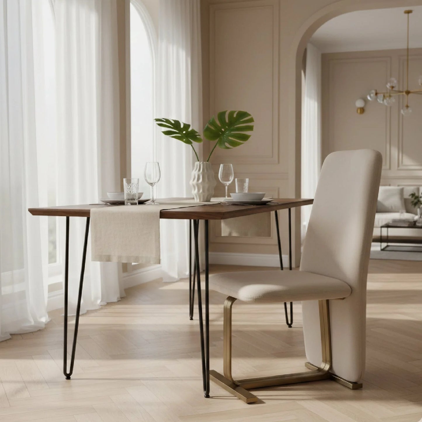 Luxury Upholstered Modern Dining Chair European Style for Villa