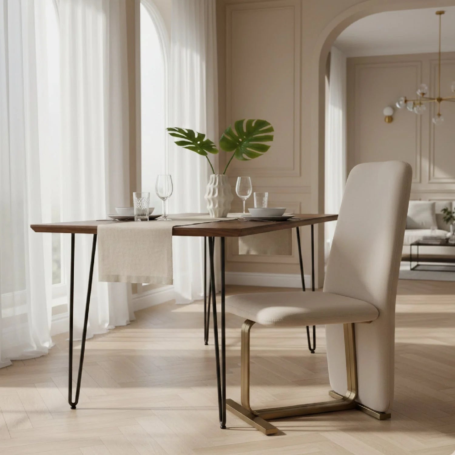 Luxury Upholstered Modern Dining Chair European Style for Villa