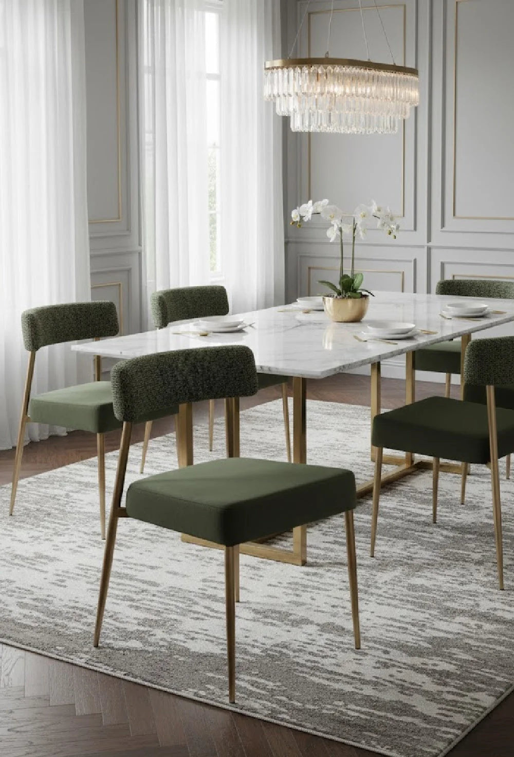 Luxury Upholstered Modern Dining Chair European Style for Villa