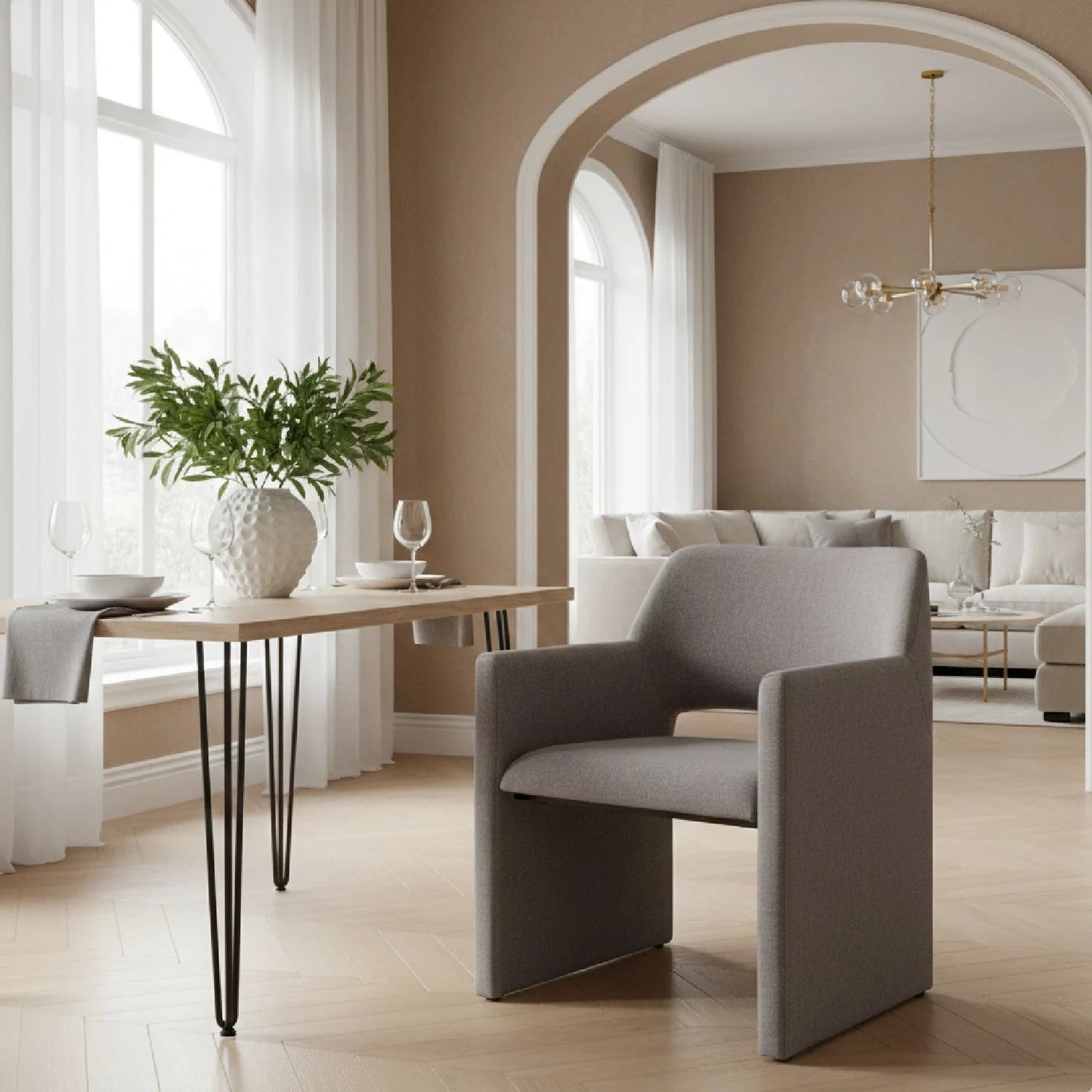 Luxury Upholstered Modern Dining Chair European Style for Villa