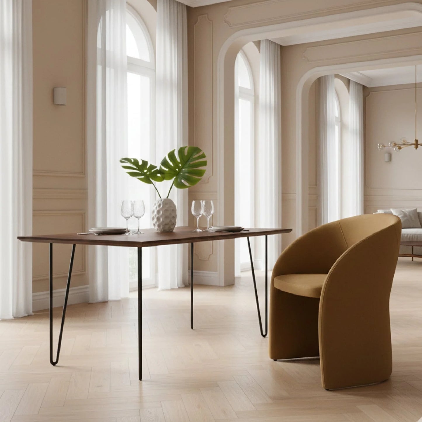 Luxury Upholstered Modern Dining Chair European Style for Villa