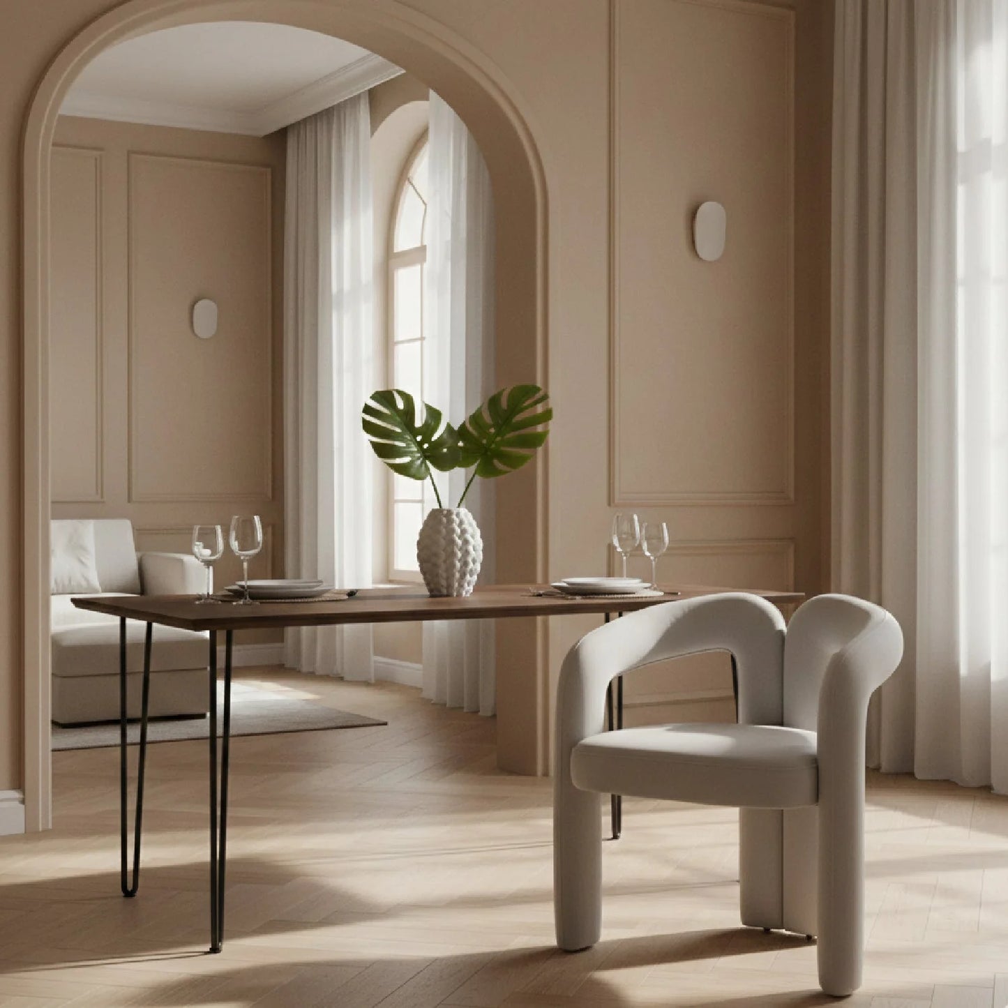 Luxury Upholstered Modern Dining Chair European Style for Villa