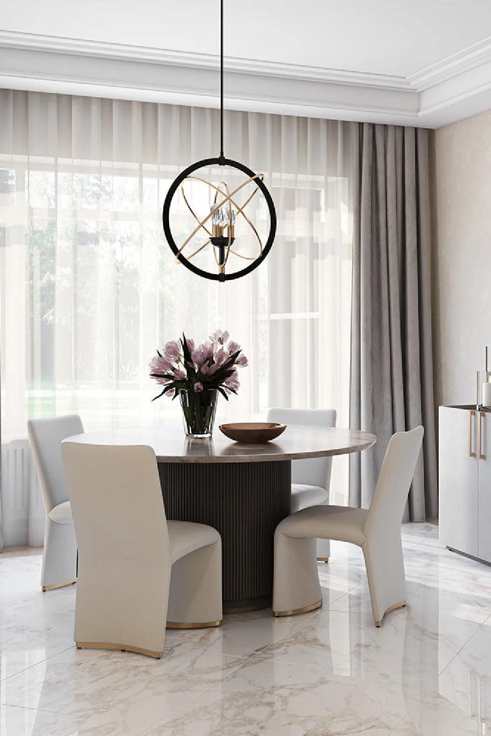 Luxury Upholstered Modern Dining Chair European Style for Villa