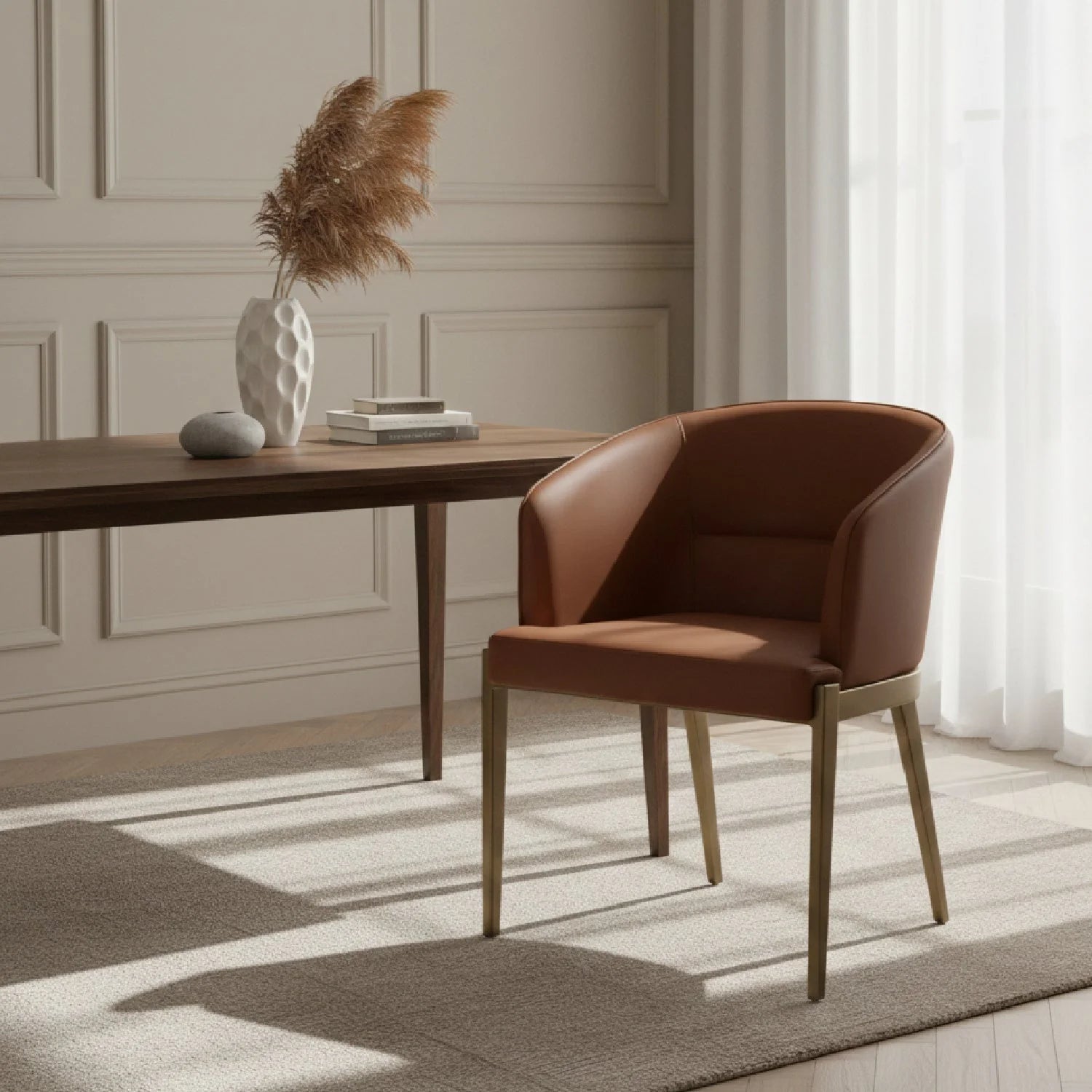 Luxury Upholstered Modern Dining Chair European Style for Villa