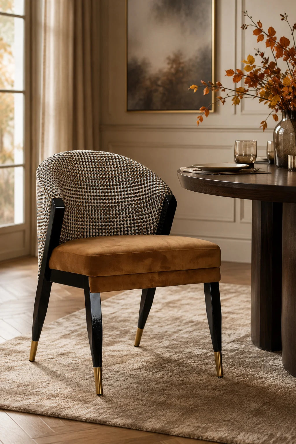 Luxury Upholstered Modern Dining Chair European Style for Villa