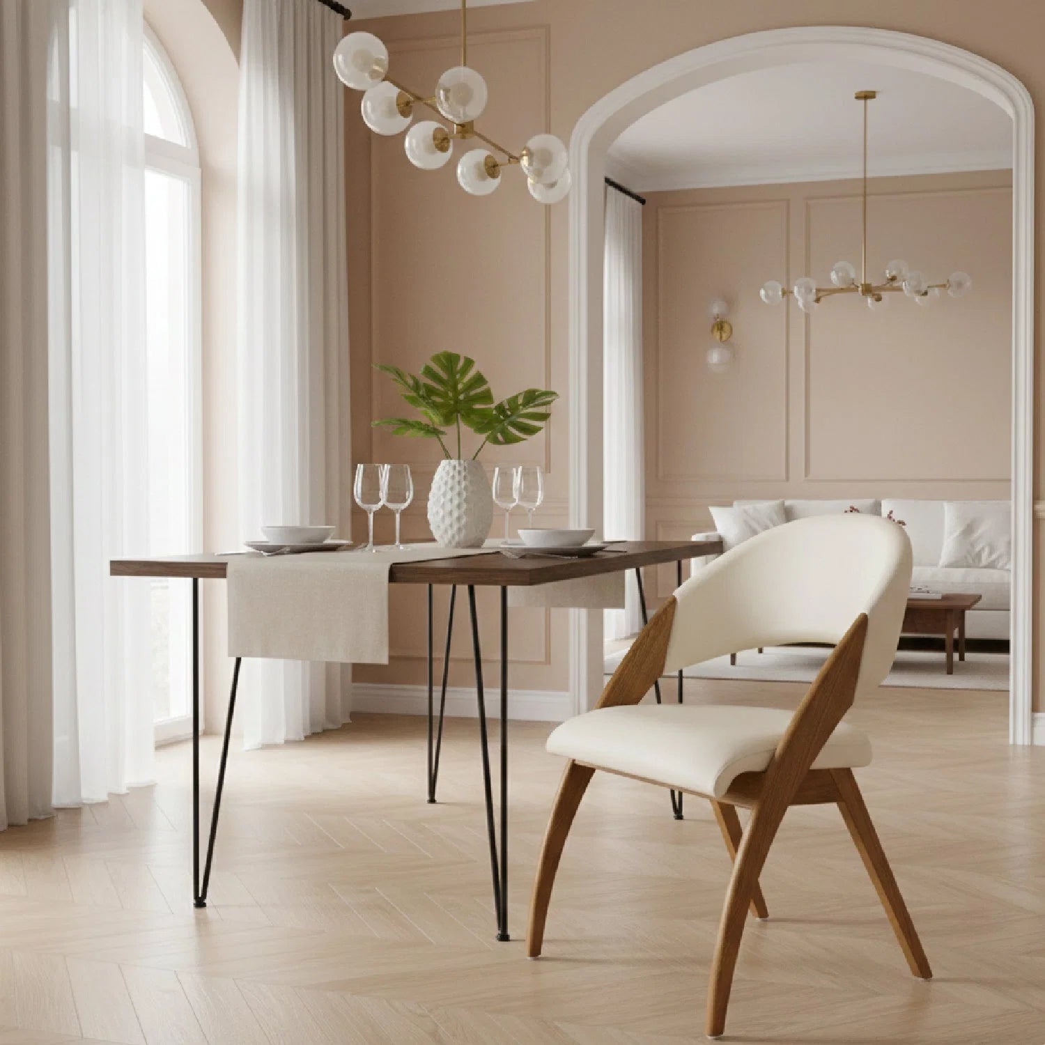 Luxury Upholstered Modern Dining Chair European Style for Villa