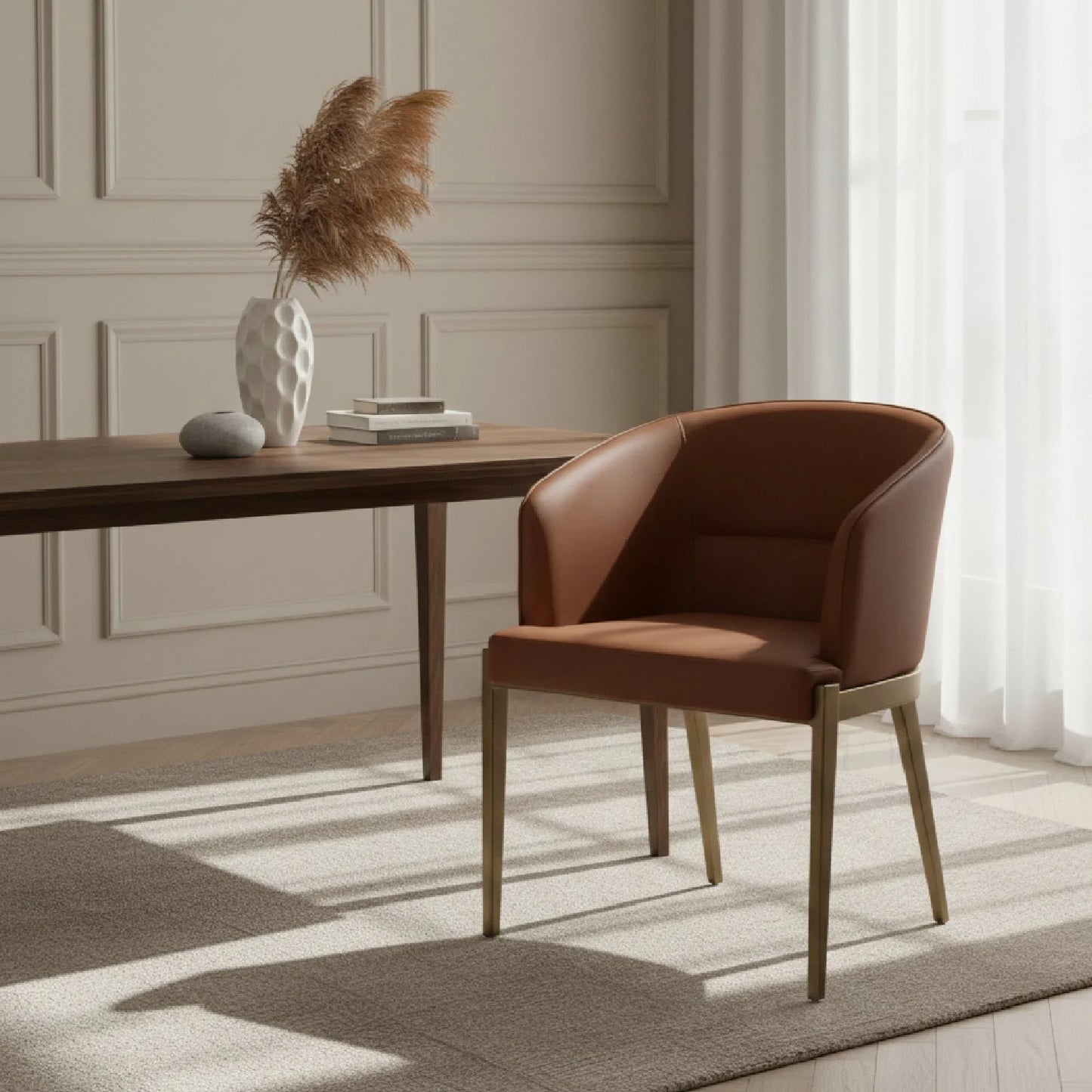 Luxury Upholstered Modern Dining Chair European Style for Villa