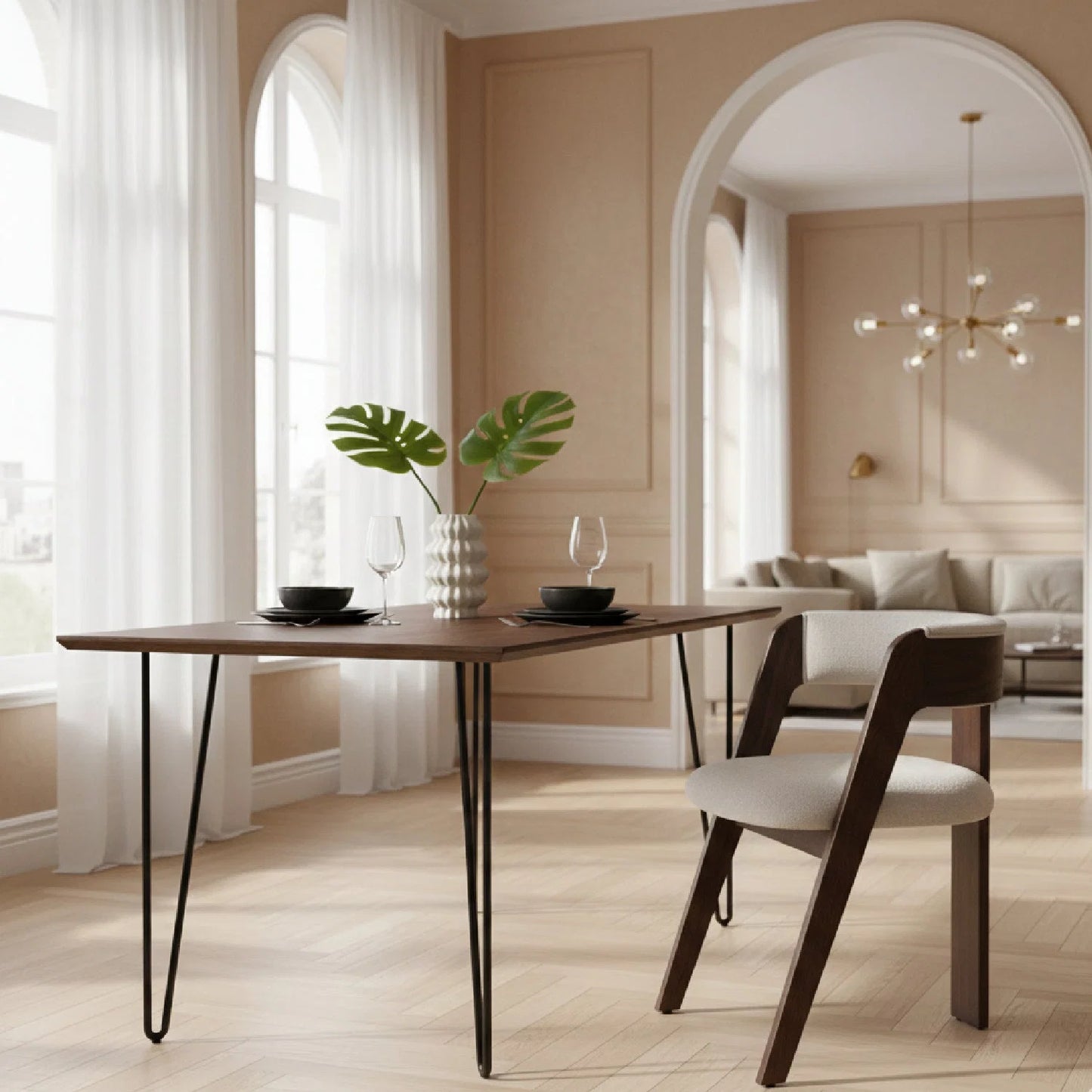 Luxury Upholstered Modern Dining Chair European Style for Villa