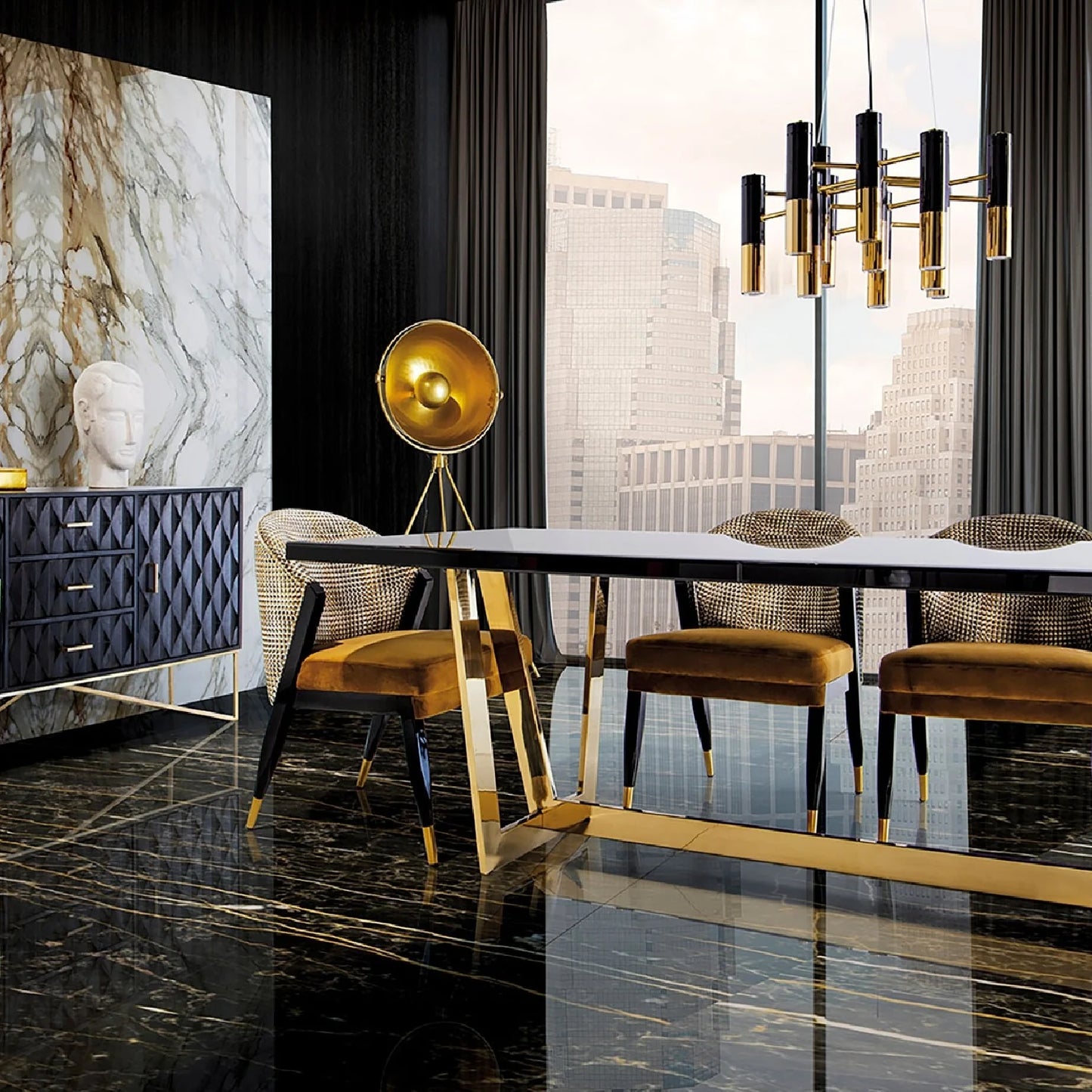 Luxury Upholstered Modern Dining Chair European Style for Villa