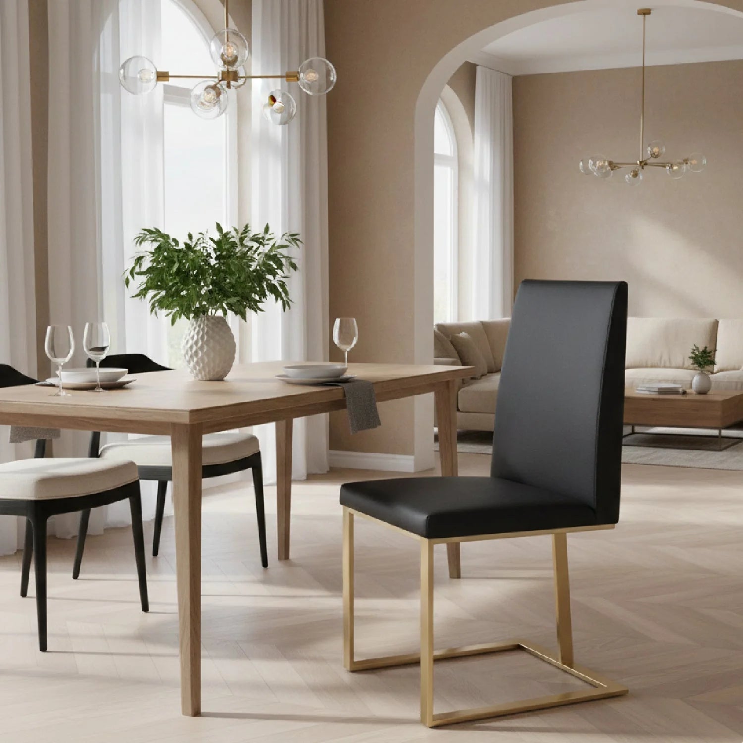 Luxury Upholstered Modern Dining Chair European Style for Villa