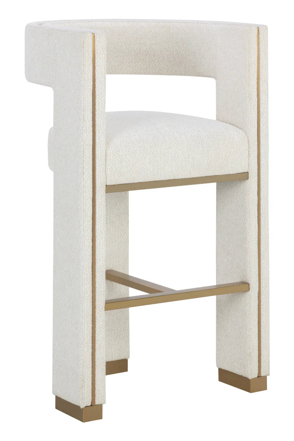 Luxury Upholstered Modern Fabric Bar Stool European Style for Villa