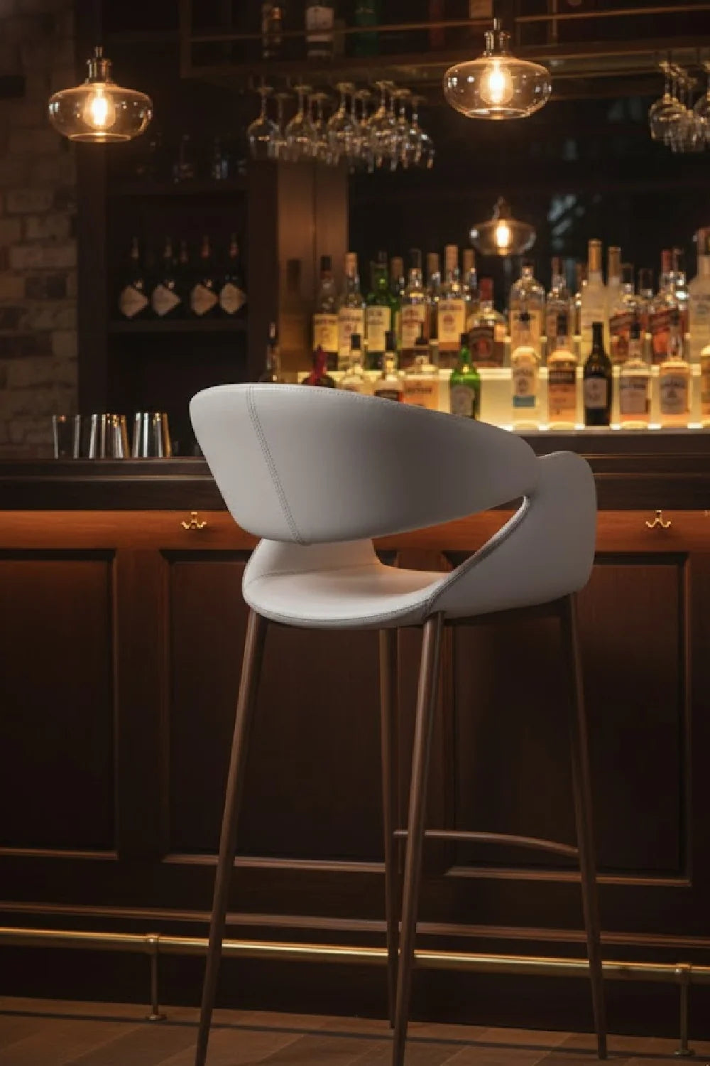 Luxury Upholstered Modern Fabric Bar Stool European Style for Villa