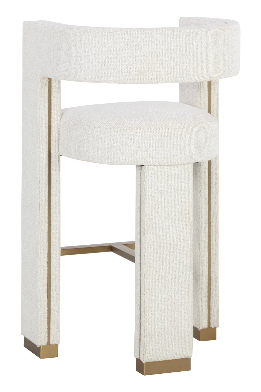 Luxury Upholstered Modern Fabric Bar Stool European Style for Villa