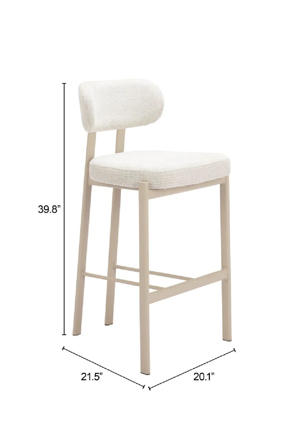 Luxury Upholstered Modern Fabric Bar Stool European Style for Villa