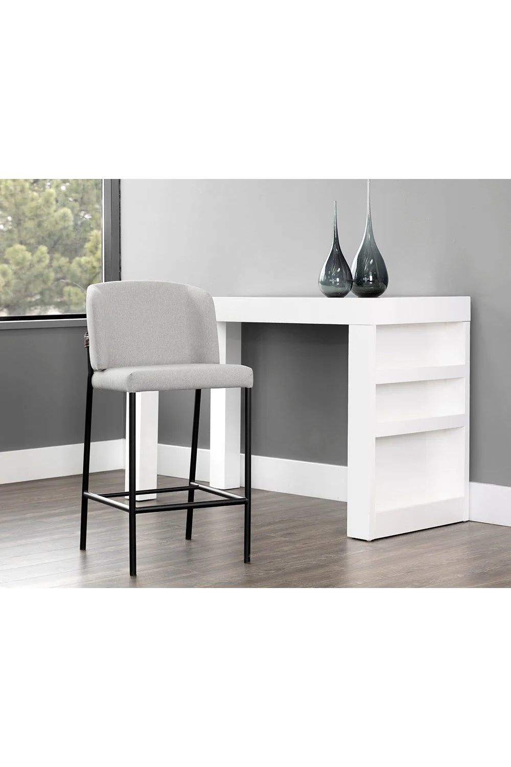 Luxury Upholstered Modern Fabric Counter Stool European Style for Villa
