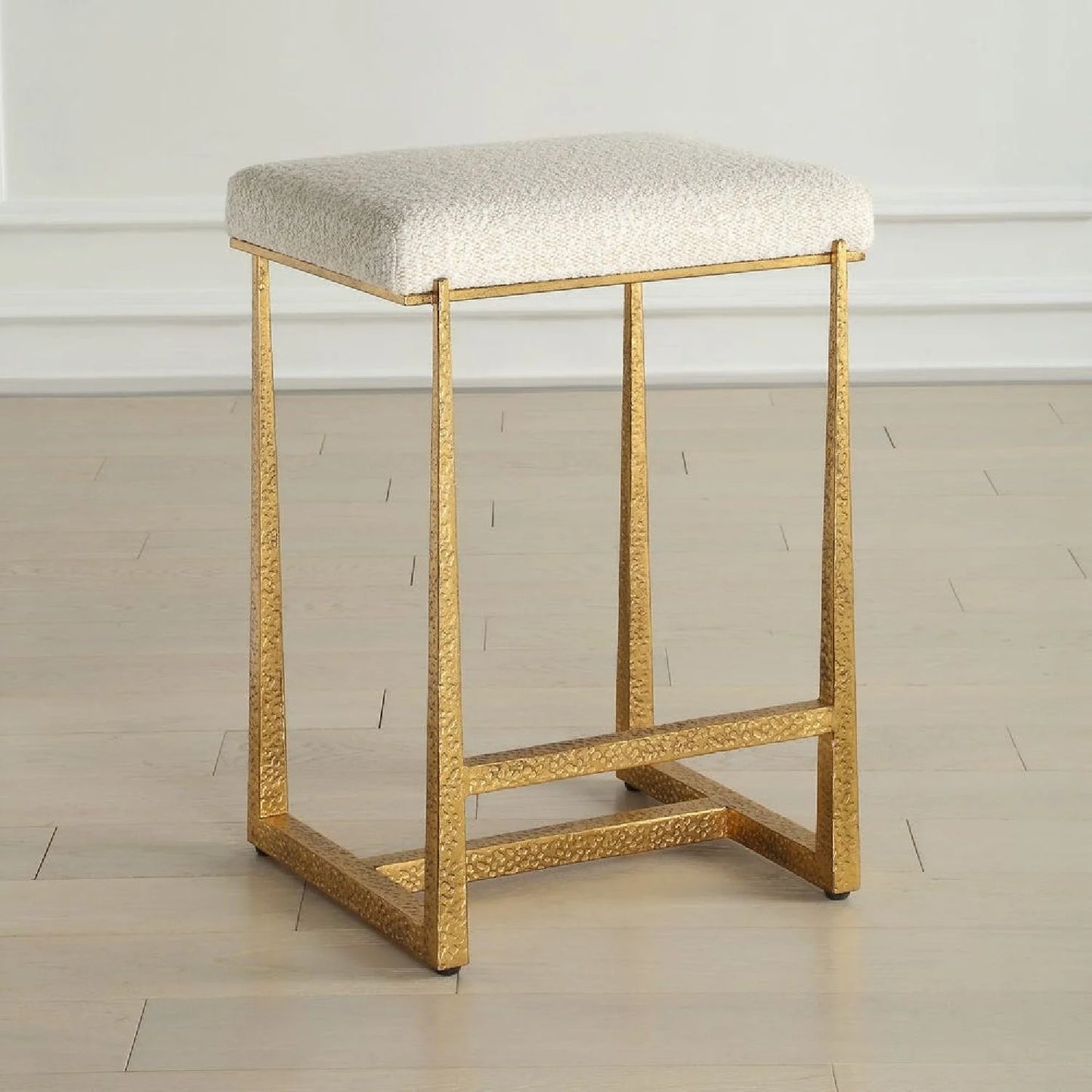 Luxury Upholstered Modern Fabric Counter Stool European Style for Villa