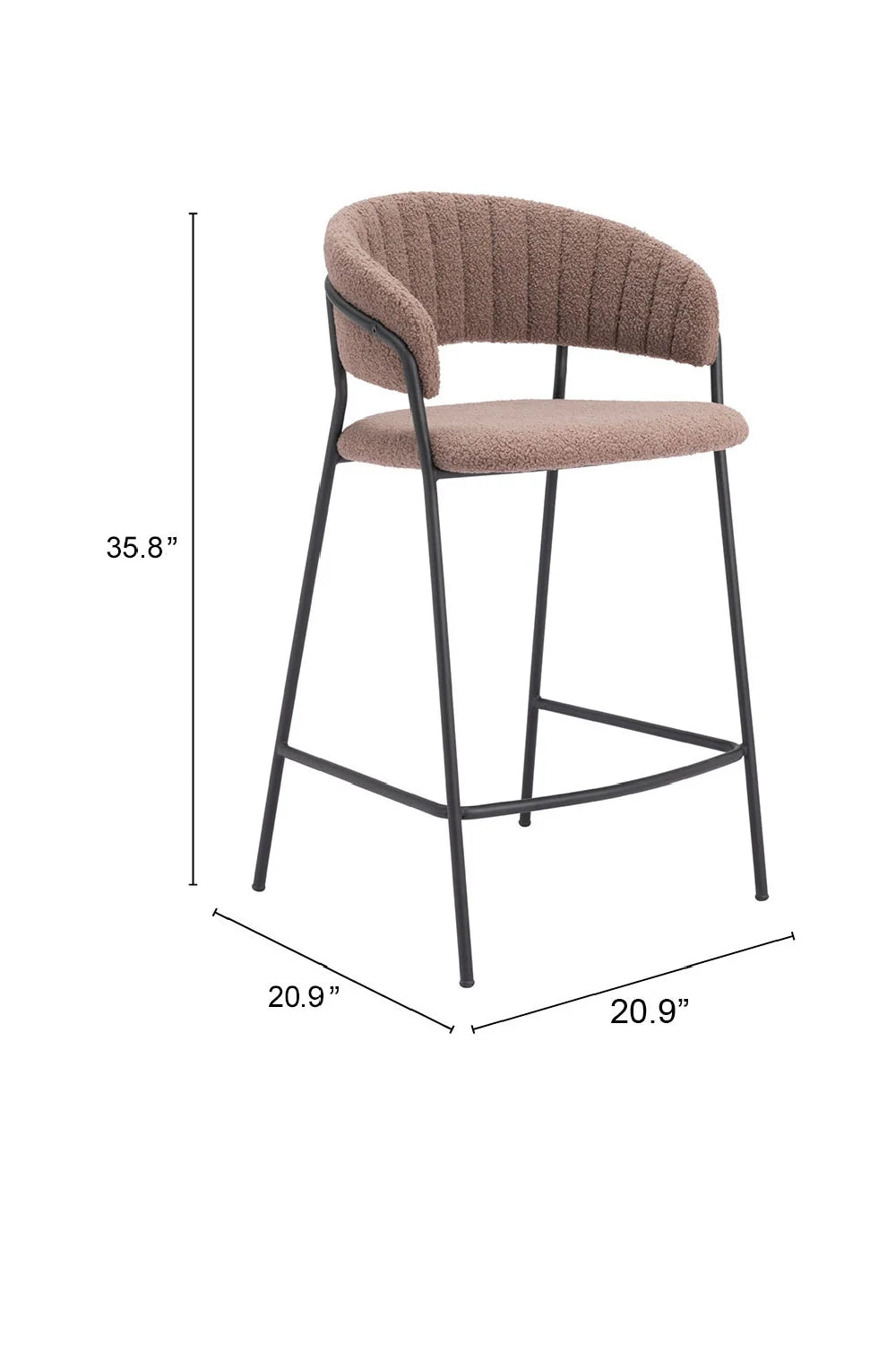 Luxury Upholstered Modern Fabric Counter Stool European Style for Villa
