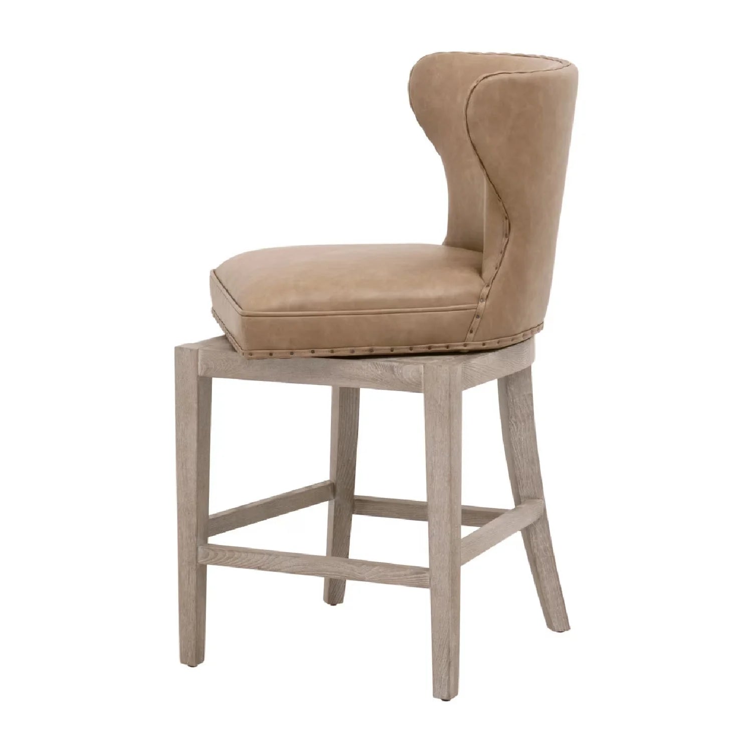 Luxury Upholstered Modern Fabric Counter Stool European Style for Villa