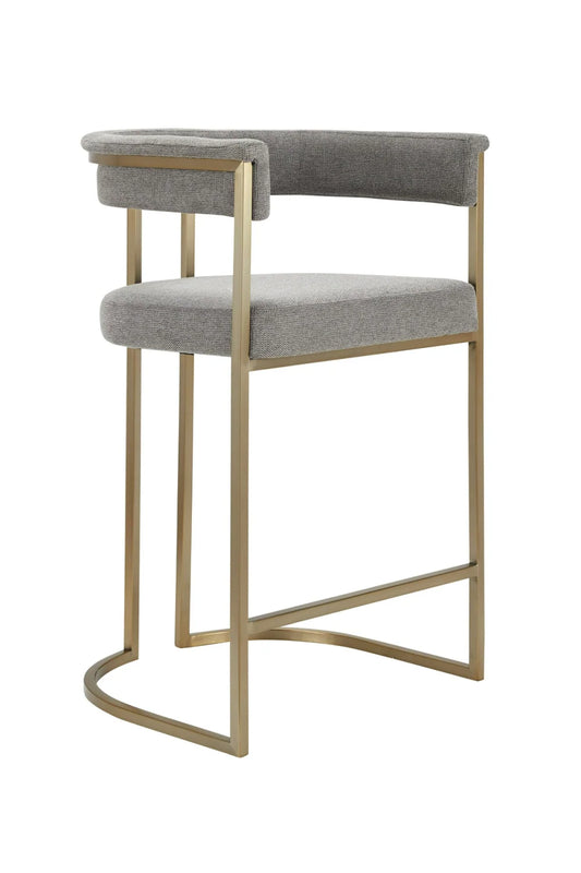 Luxury Upholstered Modern Fabric Counter Stool European Style for Villa