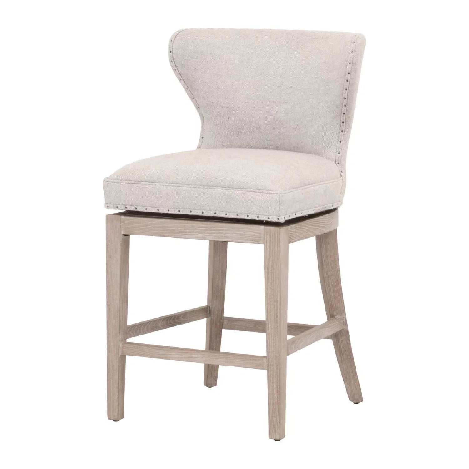 Luxury Upholstered Modern Fabric Counter Stool European Style for Villa