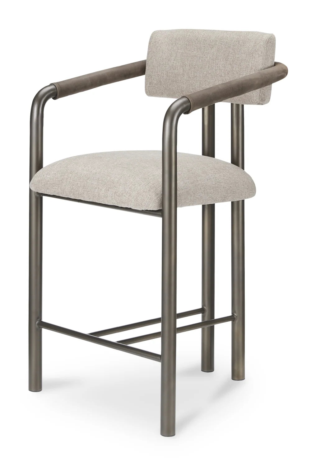 Luxury Upholstered Modern Fabric Counter Stool European Style for Villa