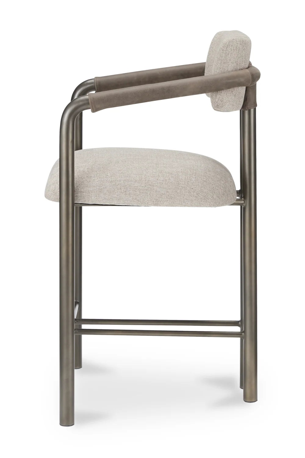Luxury Upholstered Modern Fabric Counter Stool European Style for Villa