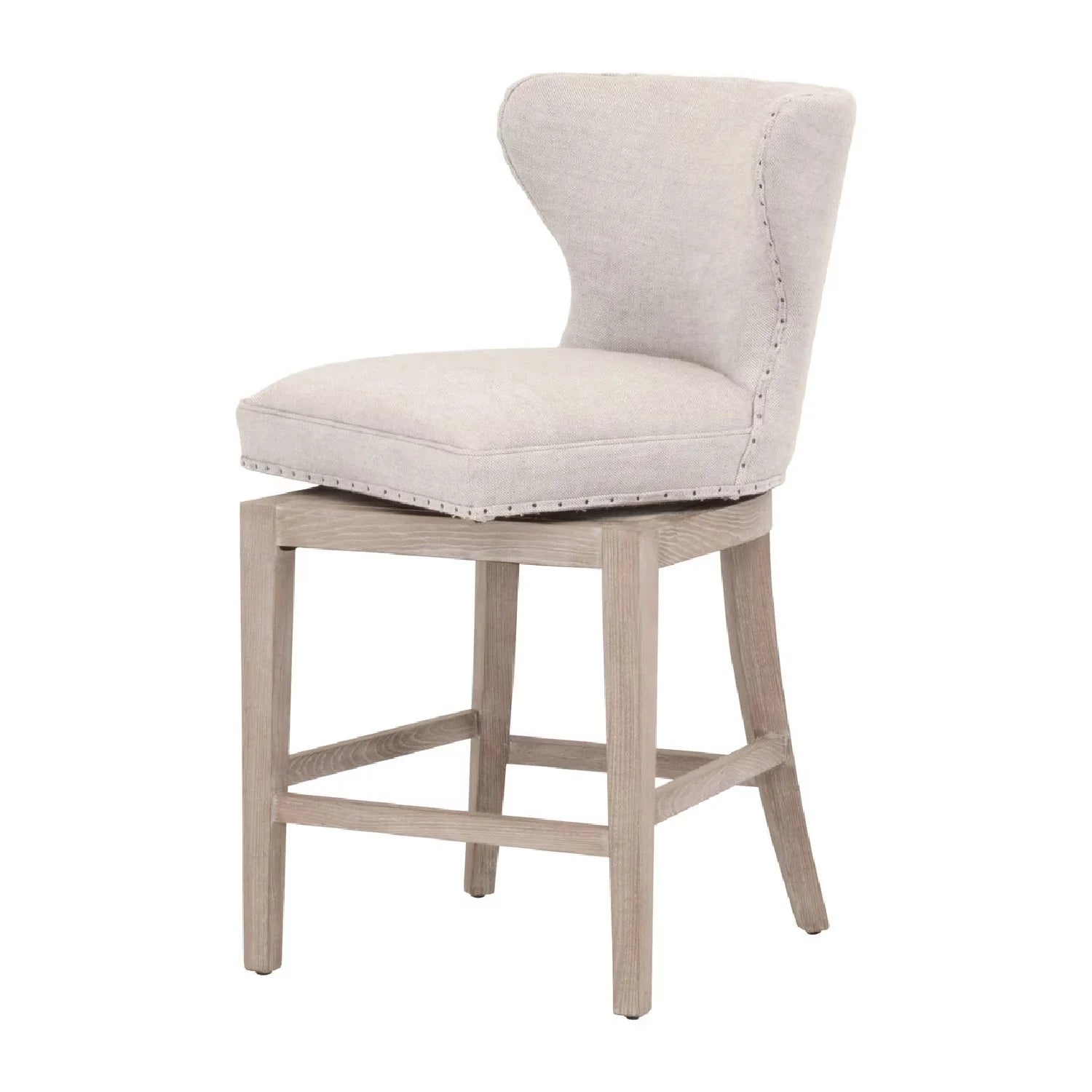 Luxury Upholstered Modern Fabric Counter Stool European Style for Villa