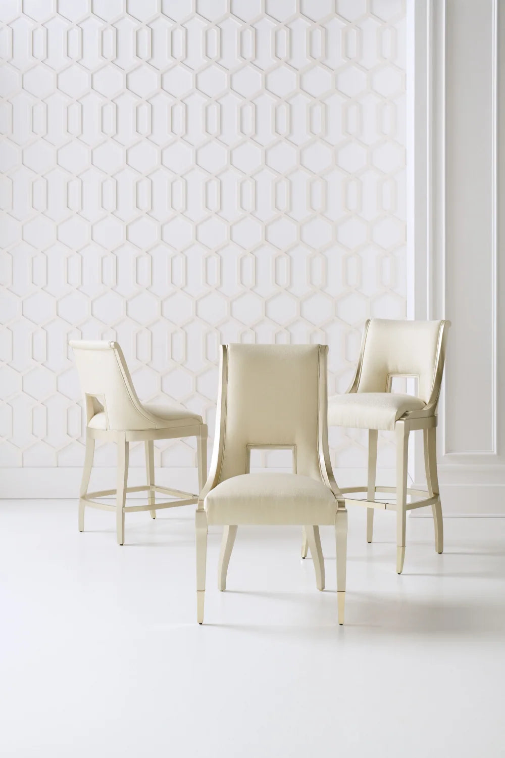 Luxury Upholstered Modern Fabric Counter Stool European Style for Villa