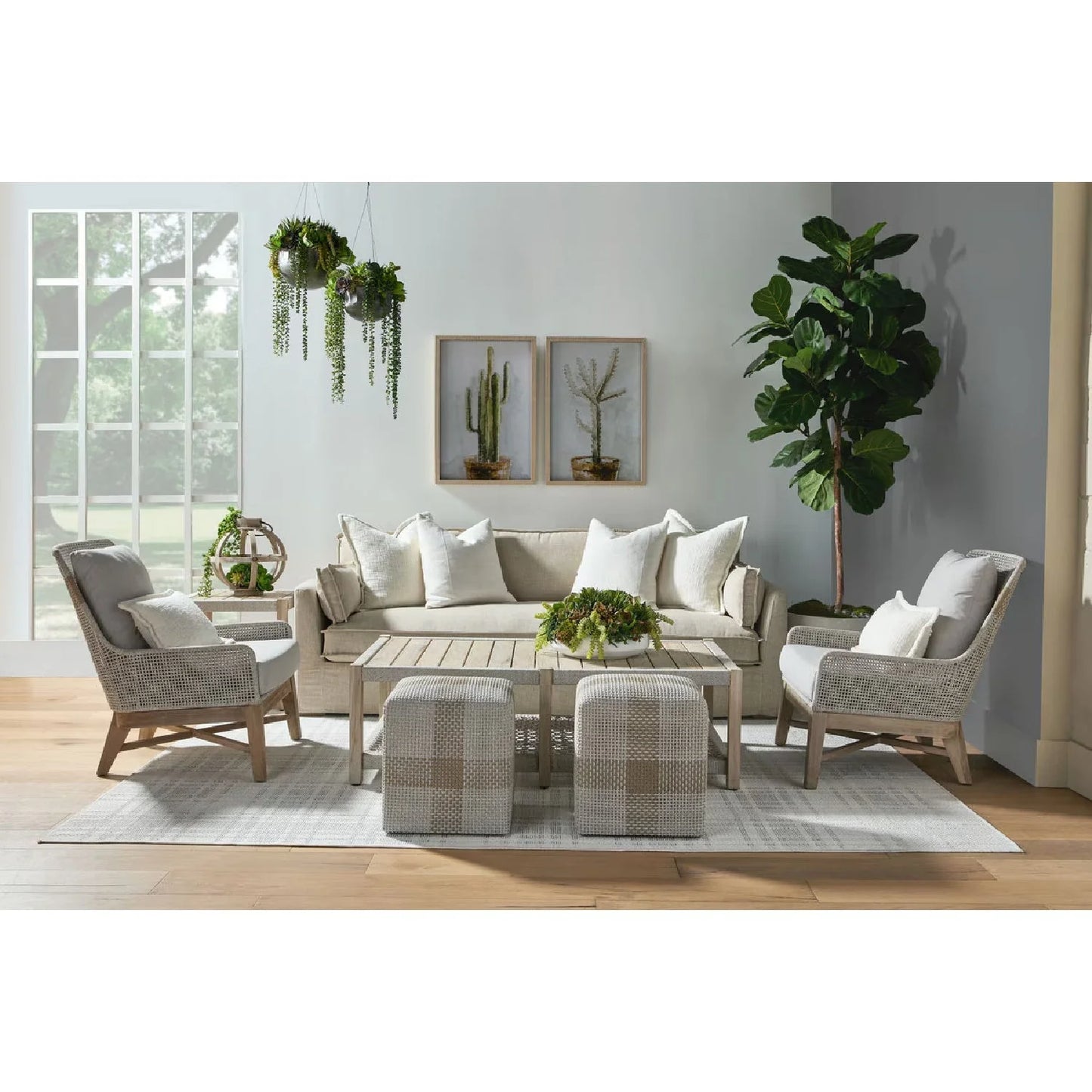 Luxury Upholstered Modern Fabric Ottoman European Style for Villa