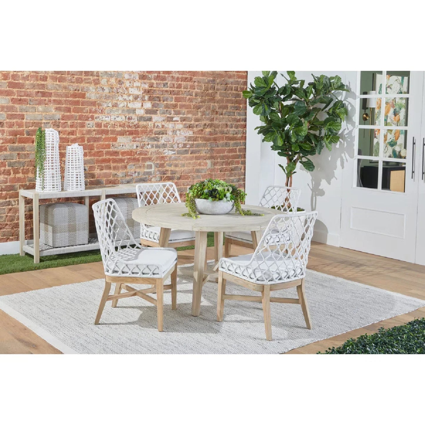 Luxury Upholstered Modern Fabric Ottoman European Style for Villa