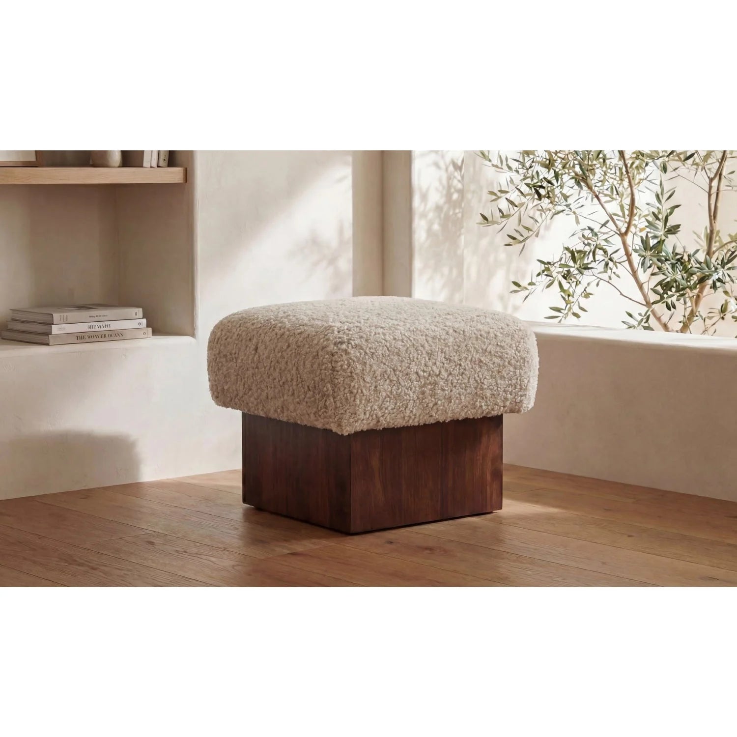 Luxury Upholstered Modern Fabric Ottoman European Style for Villa