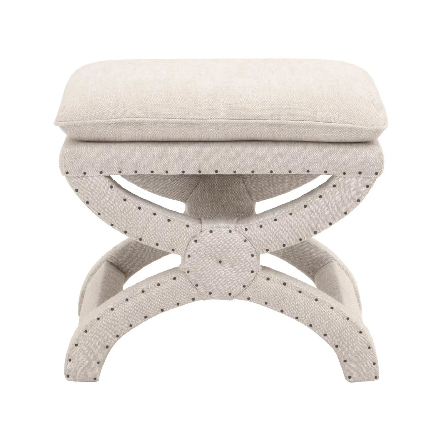 Luxury Upholstered Modern Fabric Ottoman European Style for Villa