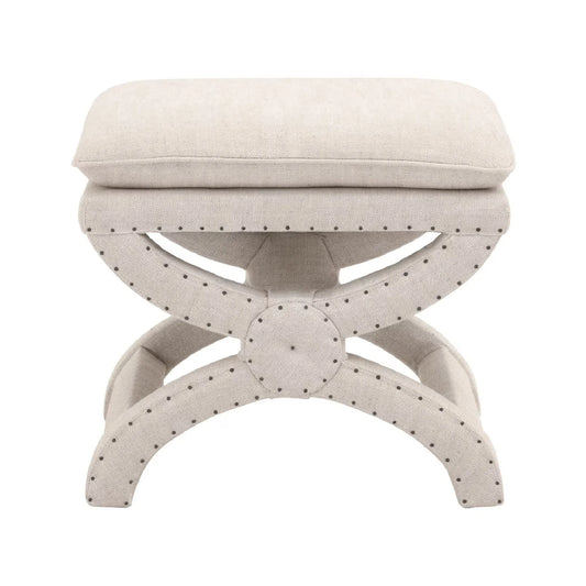 Luxury Upholstered Modern Fabric Ottoman European Style for Villa