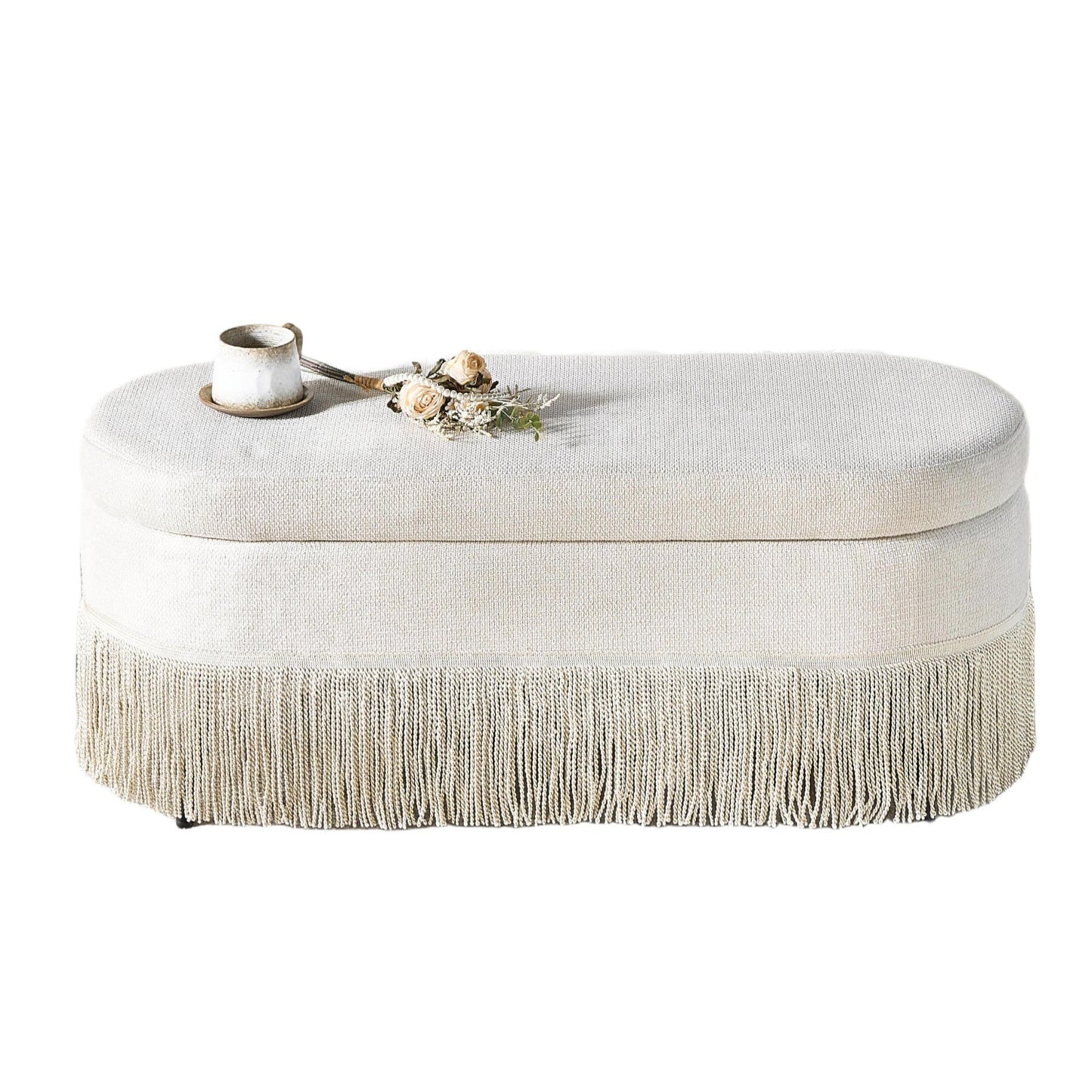 Luxury Upholstered Modern Fabric Ottoman European Style for Villa